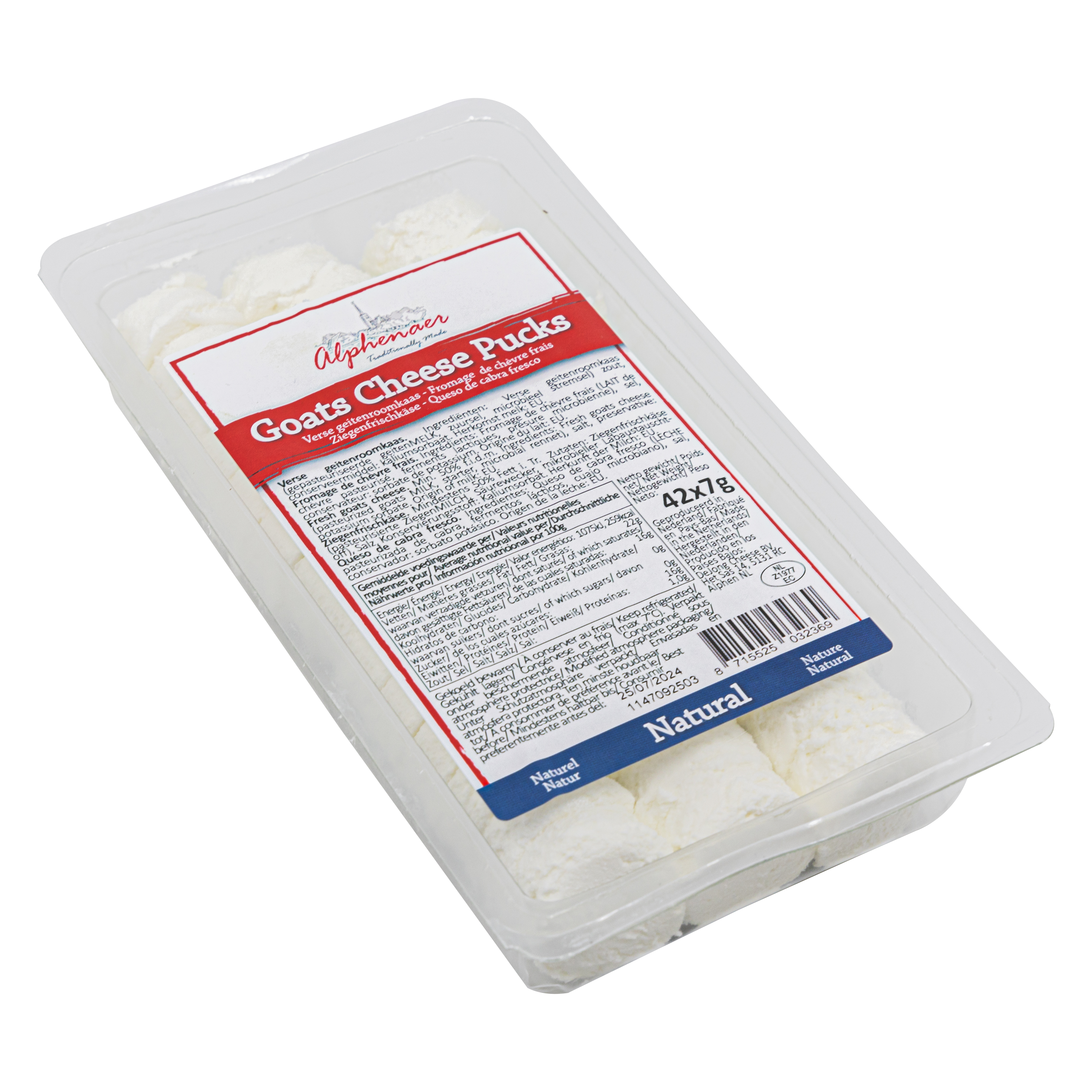 Alphenaer Goat Cheese Pucks – Natural – 42 X 7 Gr